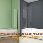 250 300 350x1400mm Height Corner Fixed Bath Shower Screen Over Bath Square Cut