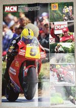 Large Joey Dunlop MCN Poster & The Isle Of Mans TT Legends On Reverse. VGC