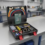 Gauge Set with Case | Compact, simple-read Gauge with Hoses, for Refrigeration