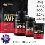 Optimum Nutrition Gold Standard  100% Whey Protein On Whey 900g  2.2kg 4.5kg 30g