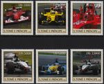 FORMULA ONE F1 Grand Prix Racing Car (Mint MNH) 6v-Stamp Set (2003 Sao Tome)