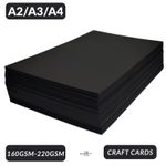 A2 A3 A4 Black Card Thick Paper Cardboard Printer Copier Sheets Art Paper Crafts