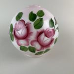 Vintage Floral Painted Milk Glass 8" Globe Hurricane Lamp Shade 4” Fitter