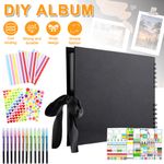 A4 Black Scrapbook 80 Pages Photo Album Craft Paper DIY Handmade Album Scrapbook