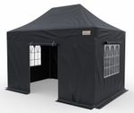 HERCULES 3x4.5m HEAVY DUTY POP UP GAZEBO COMMERCIAL GRADE- ZIP UP SIDES - BLINDS