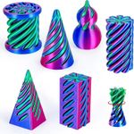 6 Pack Spiral Cone Fidget Toys, 3D Printed Impossible Pass-Through Anxiety Toy