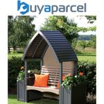 AFK Cottage Arbour Wooden Garden Seat Chair Charcoal Grey & Nutmeg Cream