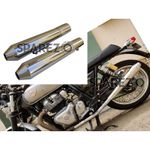 For Royal Enfield GT & Interceptor 650 Powerage Short Silencer Polish Pair
