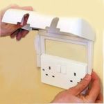 child safe Double Socket Protector Electric Plug Cover Baby Child Safety Box,