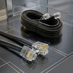 Black RJ11 to RJ11 High Speed Telephone Extension Cable Lead Broadband Internet