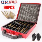 HSS Drill Bit Set 99 Piece With Lumberjack Metal Storage Case 1.5mm - 10mm Bits