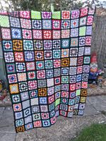 Vintage Granny Square Crochet Blanket