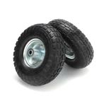 2 x 10" PNEUMATIC SACK TRUCK TROLLEY WHEEL BARROW TYRE WHEELS 4.10/3.5-4.04