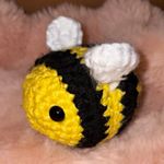 Handmade Crocheted Bee Mini Plush Soft Toy, Yarn, Yellow/Black with Wings