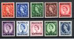 Bahrain 1952-54 GB surcharge and opt set SG 80-89 MH