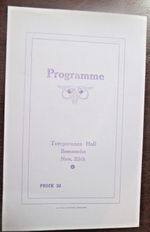 1927 TEMPERANCE HALL Programme  BOSCOMBE David Garrick  NEAR BOURNEMOUTH