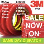 DOUBLE SIDED TAPE 3M Extra Strong, Heavy Duty Adhesive Sticky Tape Black Clear