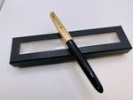 Parker 51 Fountain Pen Black Rolled Gold Cap 14ct Gold Med Nib England
