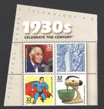 4 Unused US 32 Cent Stamps 1930s Celebrate Century SUPERMAN Franklin D Roosevelt