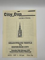 Meadowbank Thistle v Edinburgh City;  City Cup Semi Final,  24th February 1990