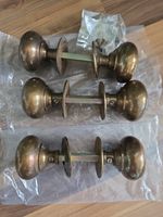 3 Sets Antique Brass Door Knobs Handles  Rimlock  Knobs New Reclaimed Old Stock