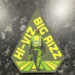 HI-VIZ BIG RIZZ PVC Patch Advertising Theme Hook & Loop Backing Approx 10cm