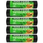 500 x Dog Poo Bags Extra Large Dog Poop Bags With Tie Handles Doggy 30cm x 36cm
