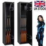 3/6 Gun Cabinet Storage Shotgun Heavy Duty Steel Safe Rifke Key Locks Home Black