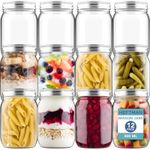 HEFTMAN Glass Mason Jars Preserving Overnight Homemade Jam Food 500ml 12 Pack
