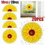 20Pcs Window Fly Traps Sunflower Fly Stickers Indoor Insect Traps Indoor Kitchen