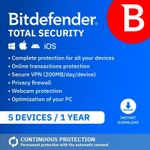 Bitdefender Total Security 2026 200MB VPN 5 Devices 1 Year 5 Minute Key Delivery