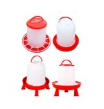 Chicken Poultry Feeder Drinker Sets Dispenser Large Legs Waterer Bird Hen Red