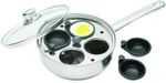 Non Stick Induction 4 Egg Poacher Pan  Safe Stainless Steel 20 cm