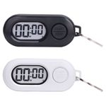 2pcs Stop Watch, Stop Timer Portable Mini LCD Digital Stopwatch With Keyring