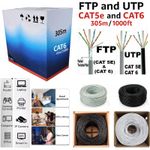 305M RJ45 Cat6 Cat5e FTP UTP Ethernet Network INDOOR/OUTDOOR Roll Cable Lead LOT