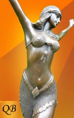 ART DECO BRONZE FIGURINE SCULPTURE STATUE PALMYRA EGYPTIAN 1920 FLAPPER FIGURE