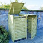 Double Wheelie Bin Store - Pressure Treated Wood, FSC® Certified, Base Anchors