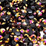 Black-Rose Gold AB 1000pcs Rhinestone Beads Flat Back Nail Art Craft Gems