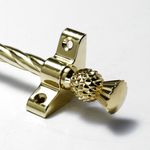 13 X Polished Brass Stair Rods - 3/8" x 28.5" - Candy Twist - Thistle Finial