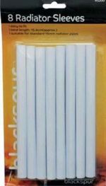 8 X 15MM WHITE RADIATOR PIPE COVERS SLEEVES SHROUDS SNAP AROUND YOUR PIPES