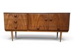MID CENTURY SOLID TEAK AND AFROMOSIA SIDEBOARD RETRO C1960s STRIKING RARE