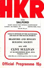 Hull Kingston Rovers v Salford 1978/9