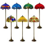 Antique Tiffany Style Floor Lamp 16" Stained Glass Decorative Living Room Light