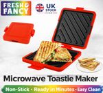 Fresh & Fancy Microwave Toastie Maker Red Non Stick Sandwich Press Easy Clean