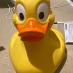 Large Yellow & Orange Rubber Duck Bath Toy, Animals & Bugs Theme, Plastic/Rubber