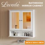Levede Bathroom Mirror Cabinet Storage Toilet Cupboard Wall Mounted Shelves