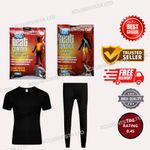 Mens Thermal Long Johns Top Bottom Underwear Trouser TShirt Set Full Half Sleeve