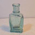 Early Victorian Poured Glass Auqa Blue Bottle Medicine Chemist Pharmacy Antquie