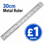 30CM METAL RULER CM & INCHES BOTH SIDES STAINLESS STEEL MEASURING BULK WHOLESALE