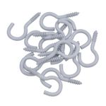 Screw Hook Fasteners Hangers White Plastic Finish 10mm Dia 30mm length